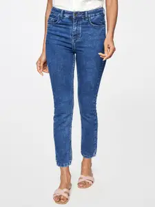 AND Women Blue Skinny Fit Low-Rise Jeans