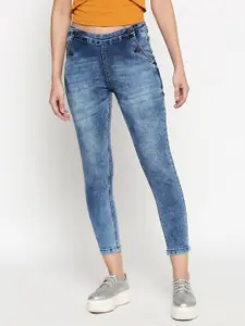 People Women Blue Skinny Heavy Fade Jeans
