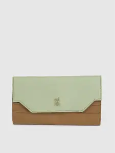 Baggit Women Grey & Tan Brown SENDY Colourblocked Three Fold Wallet