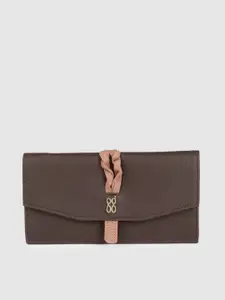 Baggit Women Brown Solid Three Fold Wallet