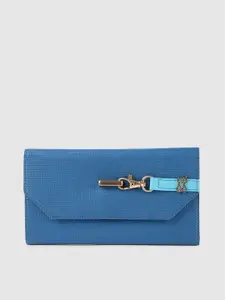 Baggit Women Blue Textured ERICA E BRODEY Three Fold Wallet