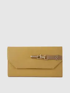 Baggit Women Mustard Yellow Textured Two Fold Wallet