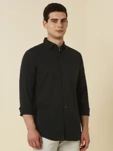 Allen Solly Men Black Slim Fit Solid Casual Shirt
