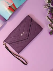 Lavie Naima Women Purple Woven Design Three-Fold Wallet