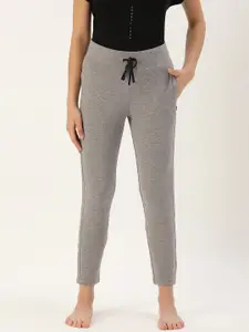 Enamor Women Grey Melange Solid  Slim Fit Relax Lounge Pants