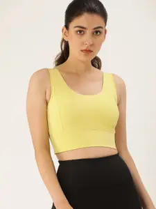 Enamor Athleisure Yellow Non-Wired Removable Padding Dry Fit Workout Bra EEATOE117LMNL