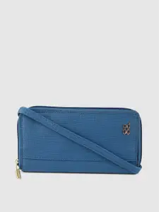 Baggit Women Blue STARTLE E BRODEY Solid Zip Around Wallet
