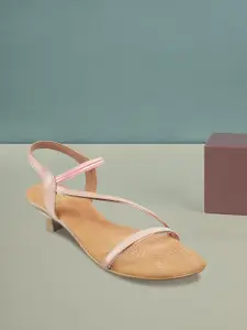 Metro Women Peach-Coloured Solid Heels