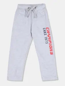 Cherokee Boys Grey & Red Printed Straight Fit Track Pants