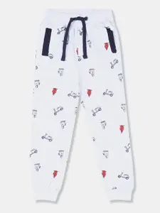 Cherokee Boys Grey & Red Printed Straight-Fit Joggers