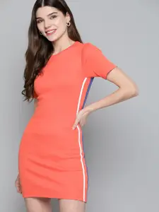 Mast & Harbour Women Orange Solid T-shirt Dress