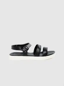 The Roadster Lifestyle Co Women Black Solid Open Toe Flats