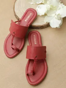 Vishudh Women Pink Solid One Toe Flats