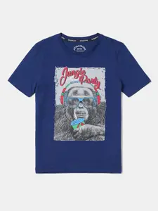 Jockey Boys Blue Printed Pure Cotton T-shirt