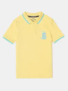 Jockey Boys Super Combed Cotton Rich Printed Ribbed Collar Half Sleeve Polo Tshirt - AB24