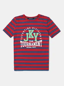 Jockey Boys Super Combed Cotton Yarn Dyed Striped Round Neck Half Sleeve T-shirt - AB20