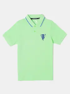 Jockey Boys Super Combed Cotton Rich Printed Ribbed Collar Half Sleeve Polo Tshirt - AB24