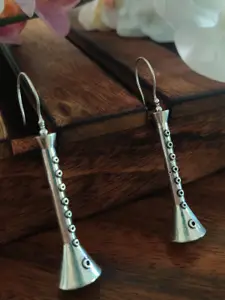 Binnis Wardrobe Silver-Toned Quirky Drop Earrings