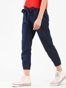 Levis Women Blue Solid BNG WB BELTED  Jogger Sustainable Jeans
