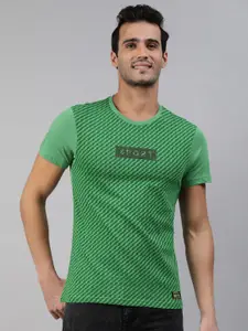 abof Men Green Printed T-shirt