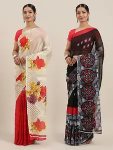 ANAND SAREES Women Pack of 2 Printed Sarees