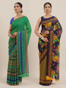 ANAND SAREES Pack of 2 Printed Poly Georgette Sarees