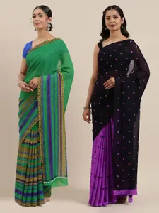 ANAND SAREES Pack of 2 Poly Georgette Printed Sarees