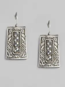 Peora Silver-Plated Handcrafted Afghani Antique Classic Drop Earrings