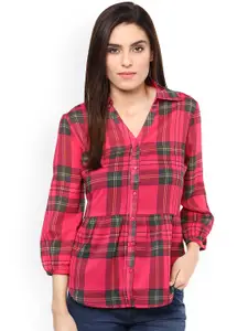 Harpa Pink Checked Georgette Top