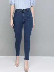 Chemistry Women Navy Blue  SolidSkinny Fit Stretchable Jeans