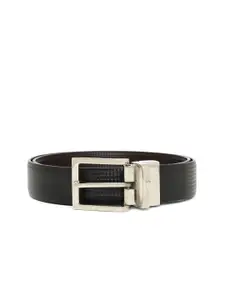 United Colors of Benetton United Colors of Benetton Men Black & Coffee Brown Self Checked Reversible Formal Belt