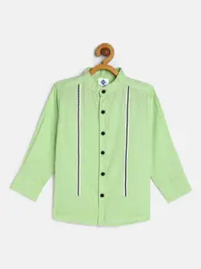 TONYBOY Boys Lime Green Premium Regular Fit Pure Cotton Casual Shirt
