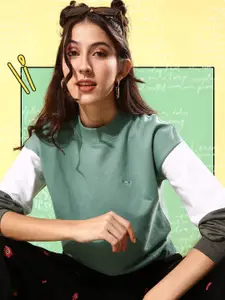 Harvard Women Blue Solid Whipped for Varsity Sweatshirt