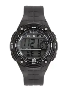 Sonata Men Black Digital Watch NF7949PP04J