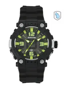 Sonata Men Black Dial Watch 77014PP03J
