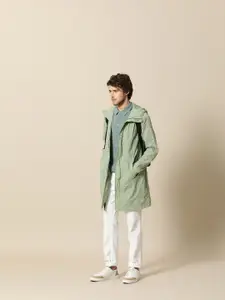 Mr Bowerbird Men Green Solid Longline Tailored Jacket