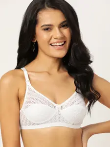 DressBerry White Floral Lace Everyday Bra Full Coverage DRM-HON-35
