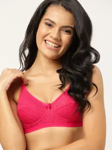DressBerry Pink Floral Lace Everyday Bra Full Coverage DRM-HON-34