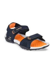 Campus Men Navy Blue & Orange Sports Sandals