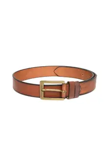 WROGN Men Tan Brown Solid Leather Belt