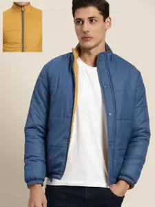 ether Men Blue Padded Reversible Jacket