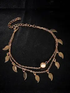 OOMPH Gold-Plated Leaf Anklet