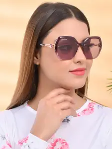 ROYAL SON Women Grey Lens & Purple Butterfly Sunglasses with UV Protected Lens