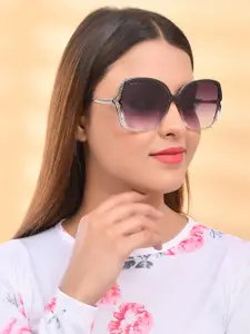 ROYAL SON Women Grey Lens & Black Oversized Sunglasses with UV Protected Lens