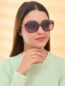 ROYAL SON Women Grey UV Protected Lens & Purple Butterfly Sunglasses CHIWM00117-C4