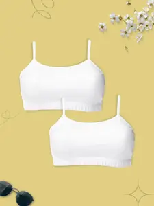 DChica Girls Pack Of 2 Double Layer Premium Cotton Non-Wired Non Padded Beginners Bra DCBRJU6863/xxxs