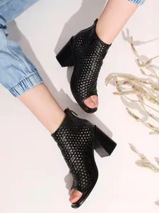 Saint G Women Hand Woven Leather Block Heels