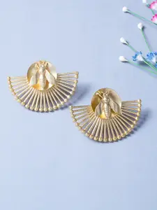 Golden Peacock Gold Contemporary Studs Earrings
