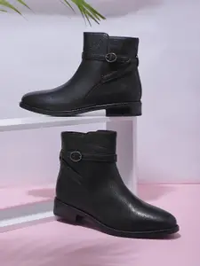 DressBerry Women Black Flat Boots