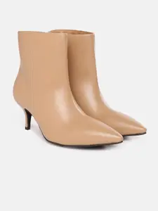 CORSICA Beige Solid Heeled Boots